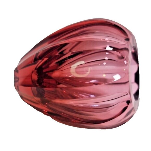 Rosenthal Crystal Vase 4" Vintage 1935-1956 Pink Faceted Floral Design - Picture 14 of 16